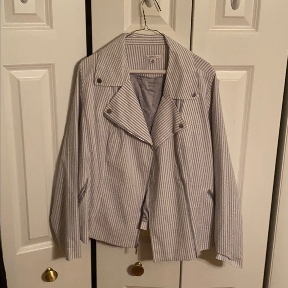 Women’s plus size pinstripe jacket
